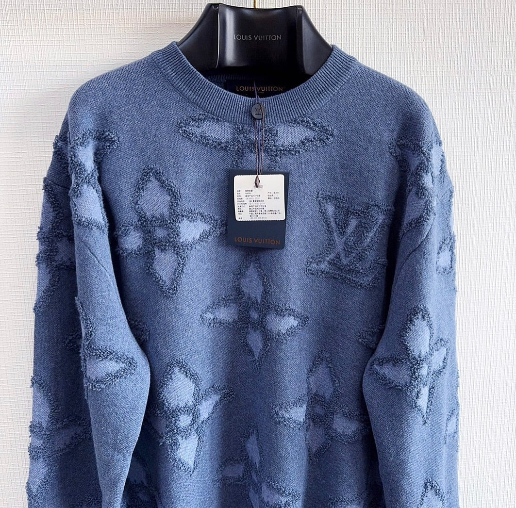 Lv Textured Cotton Crewneck