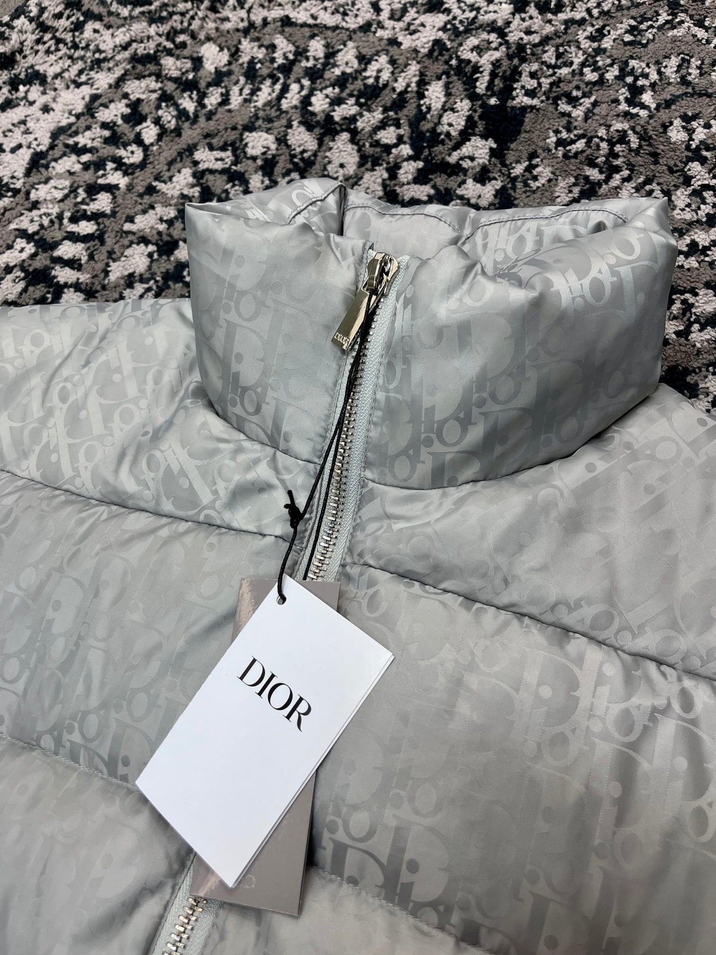 DIOR OBLIQUE DOWN JACKET SILVER TECHNICAL