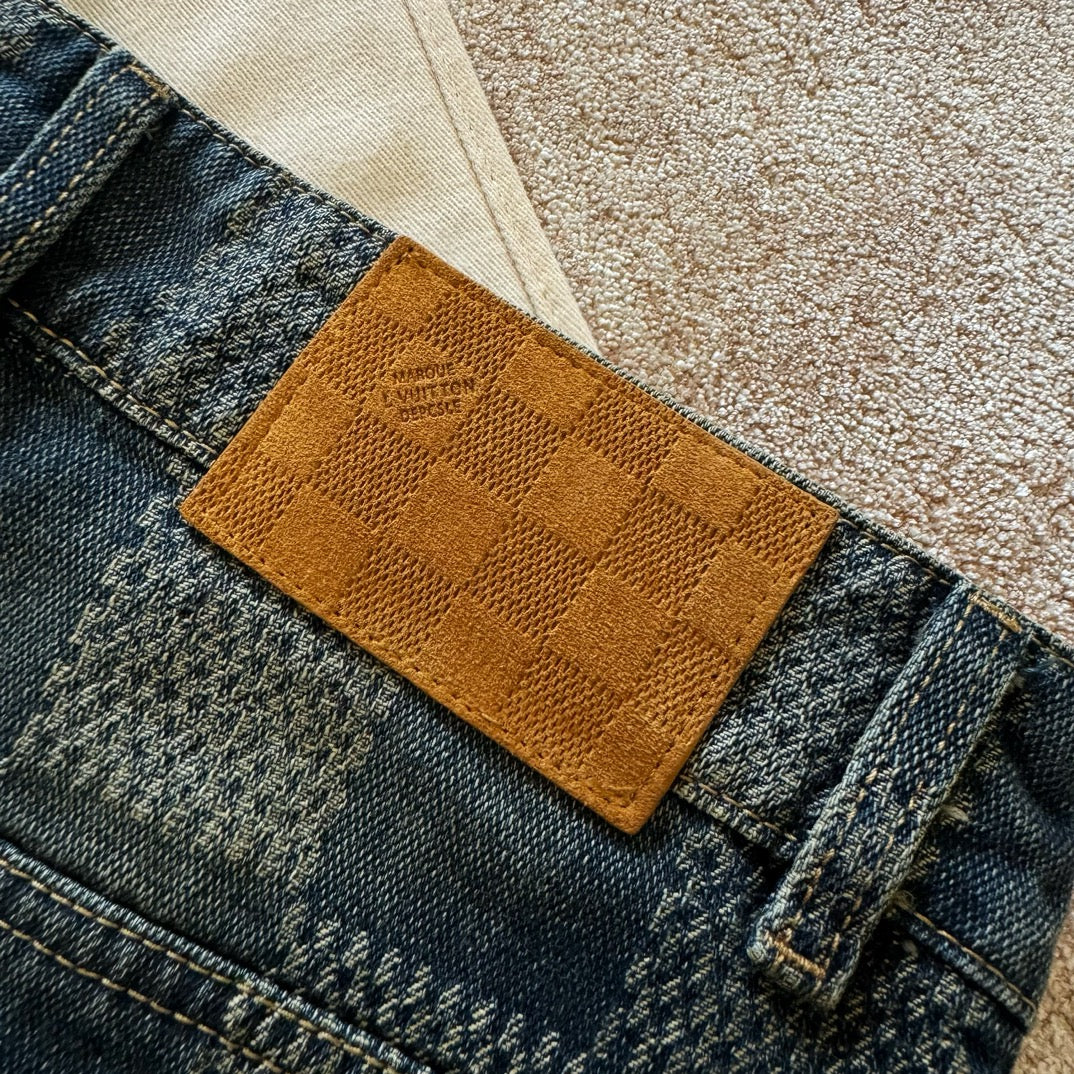 Louis Vuitton Monogram Denim Jacket and Jeans Set