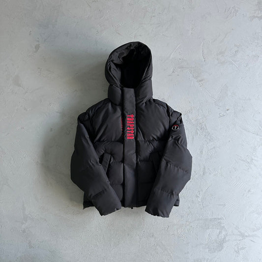 Trapstar decoded hooded puffer 2.0 -black/red