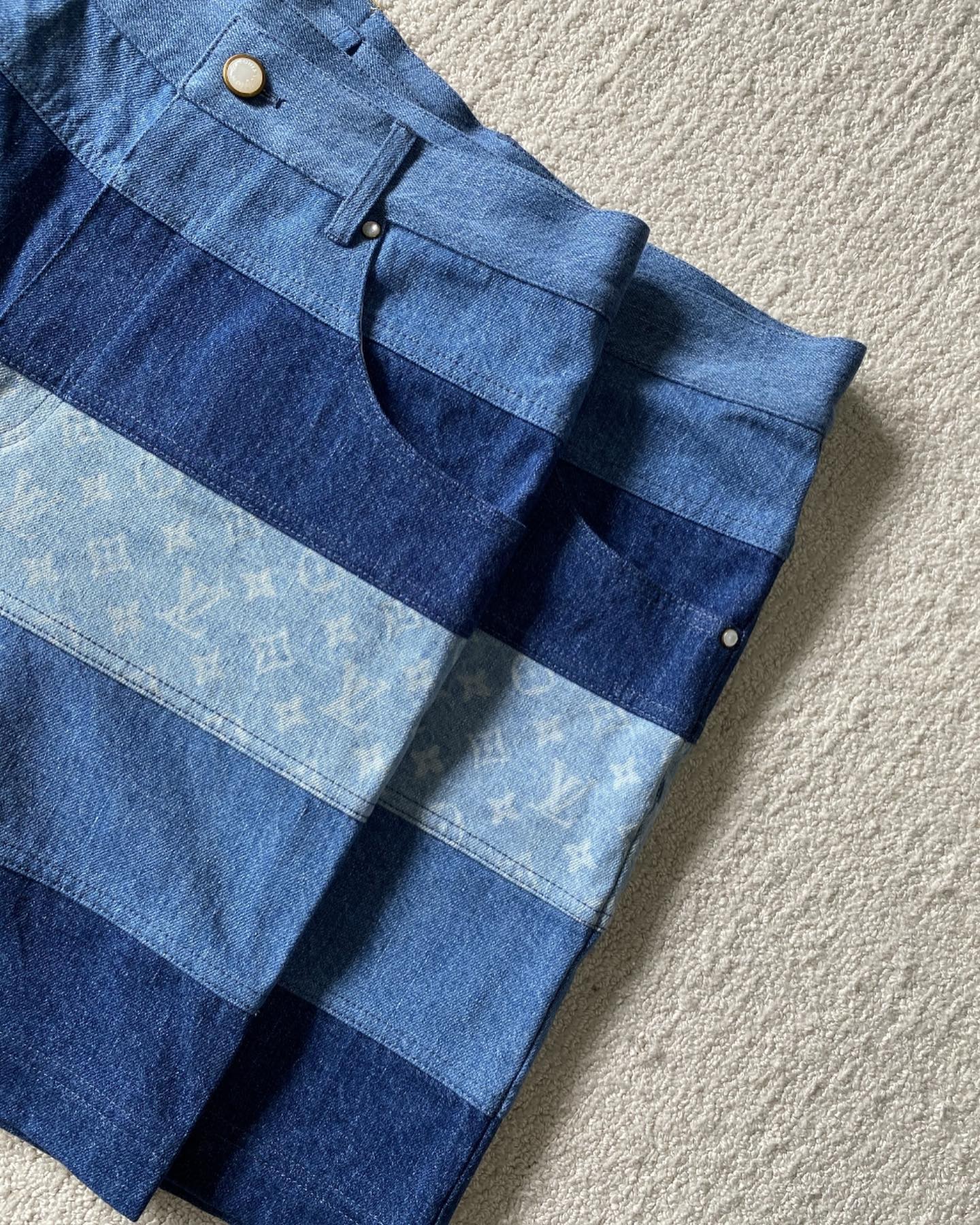 LV Monogram Denim Carpenter Shorts