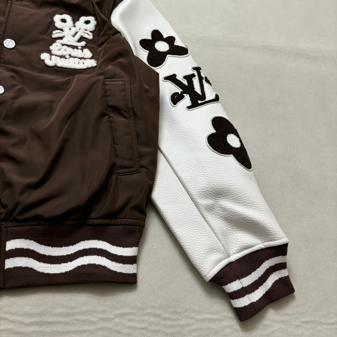 Lv Embroidered Varsity Jacket