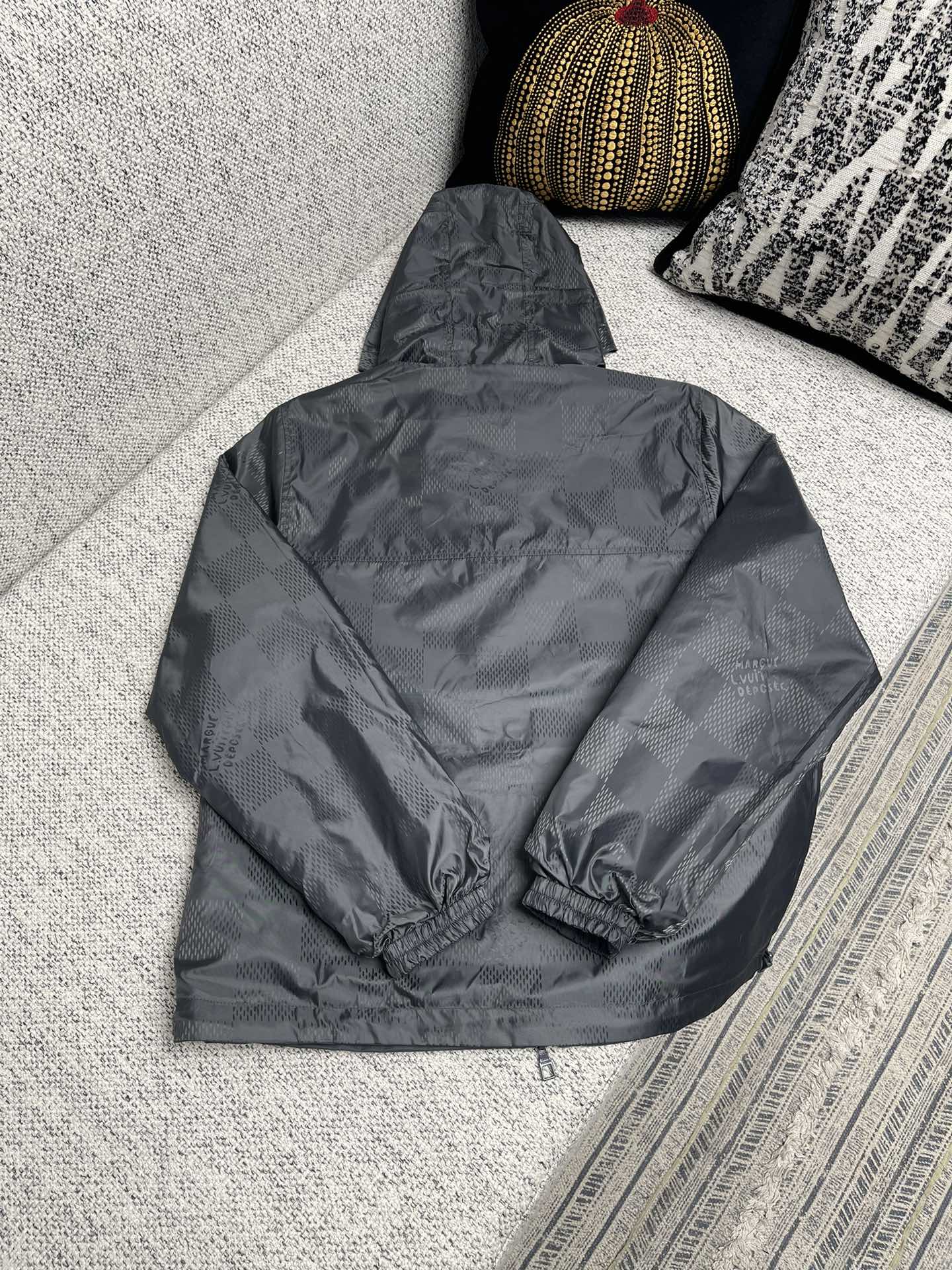 Lv Damier Jacquard Reversible Nylon Windbreaker