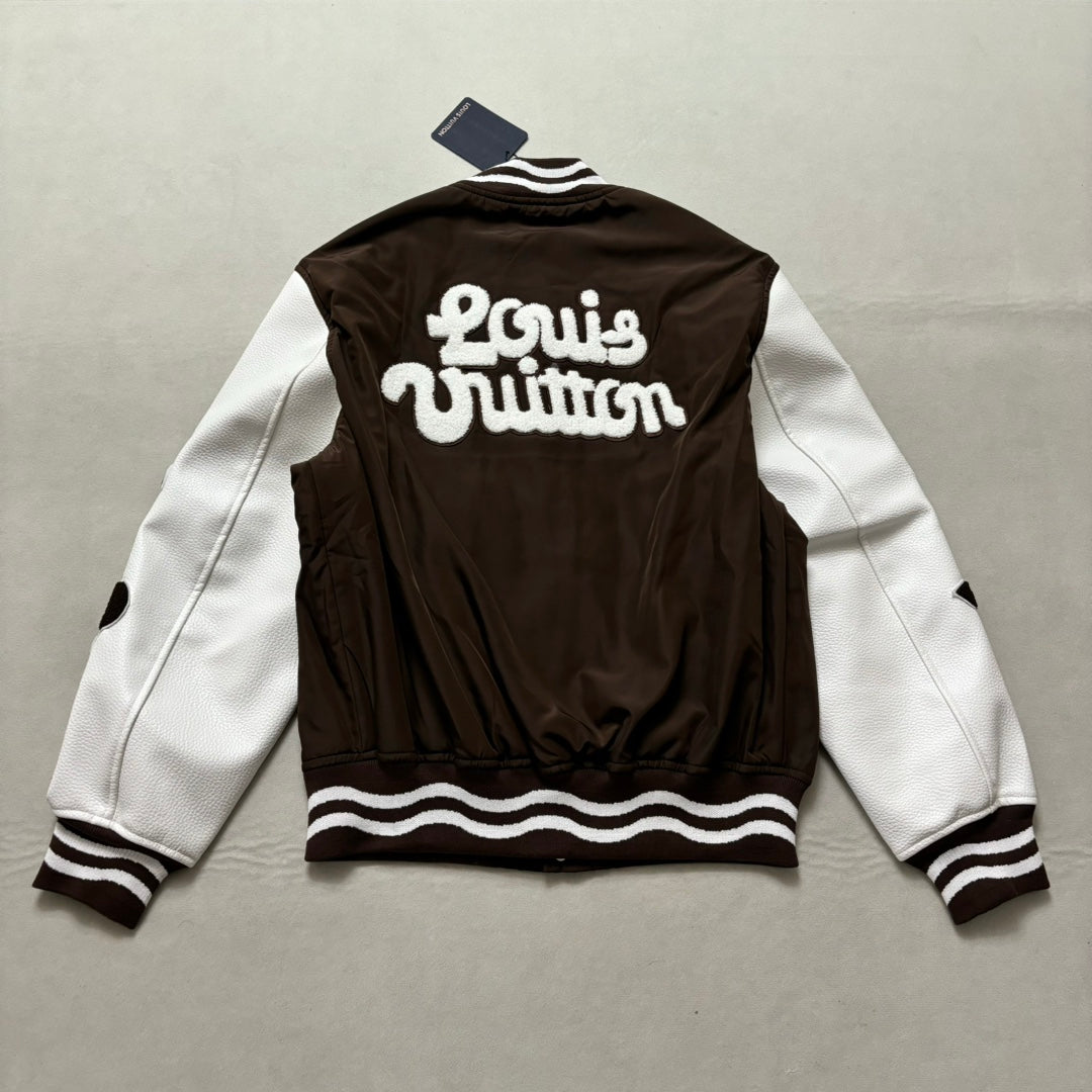 Lv Embroidered Varsity Jacket