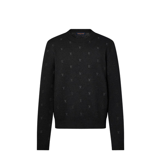 Lv Embroidered Signature Merino Crewneck