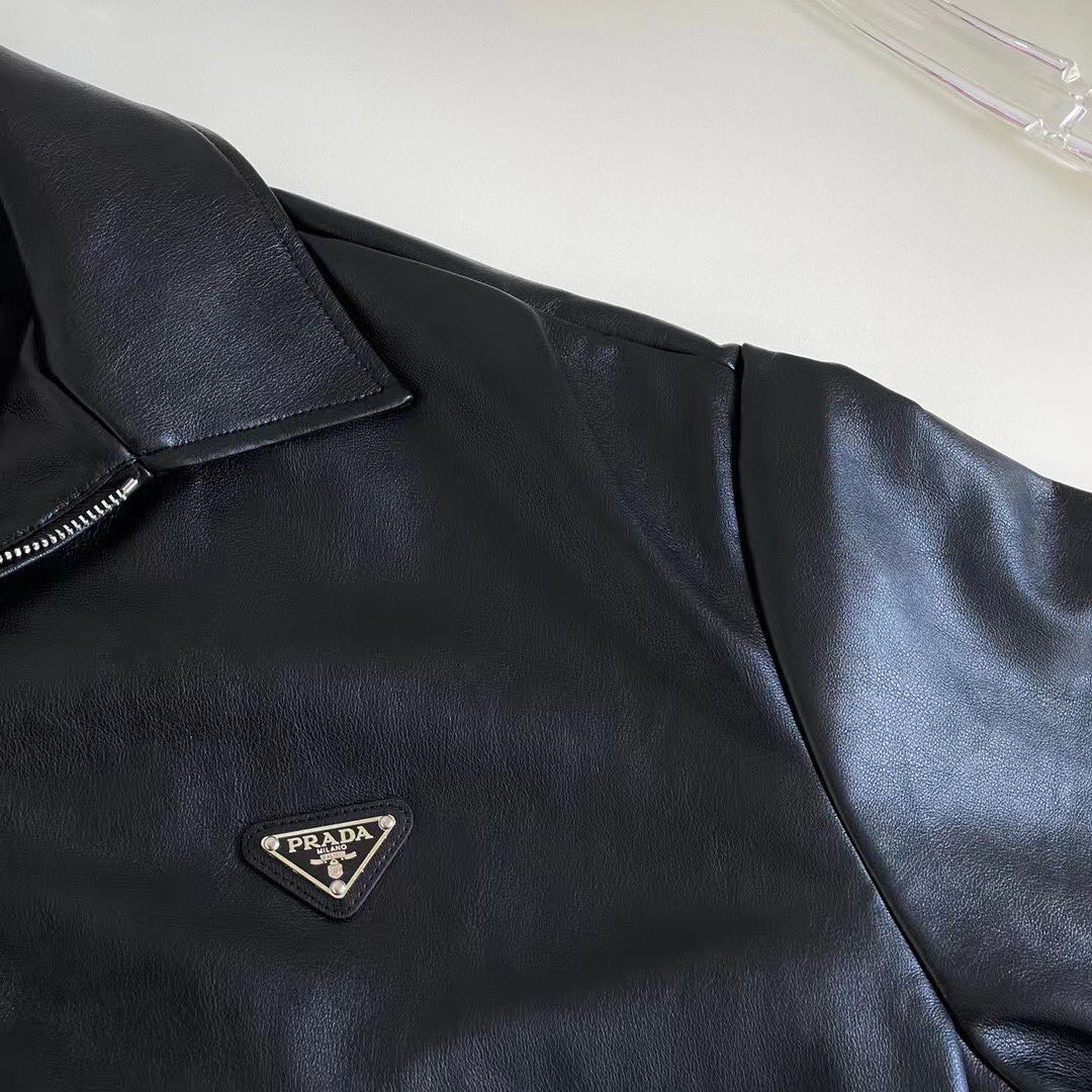 Prada Leather jacket with Prada logo