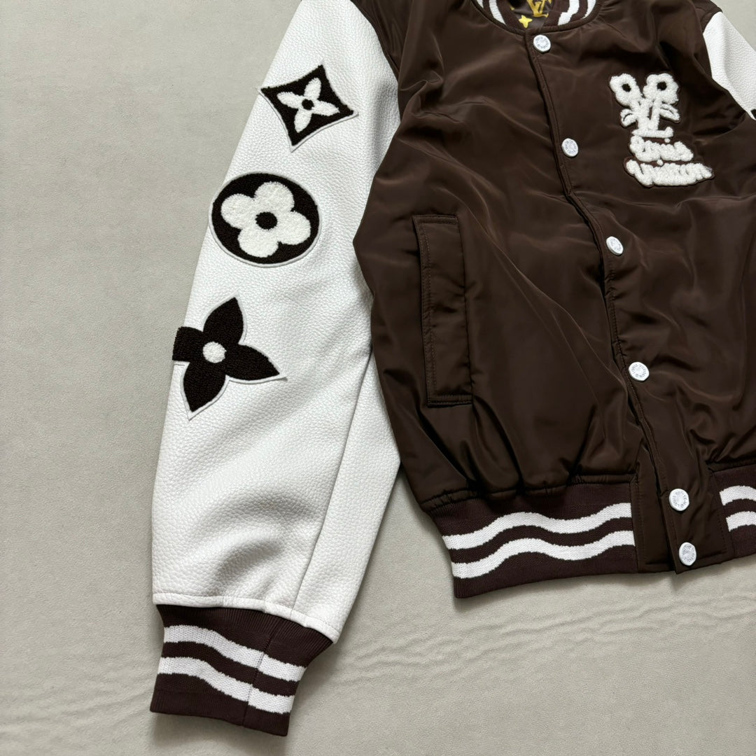 Lv Embroidered Varsity Jacket