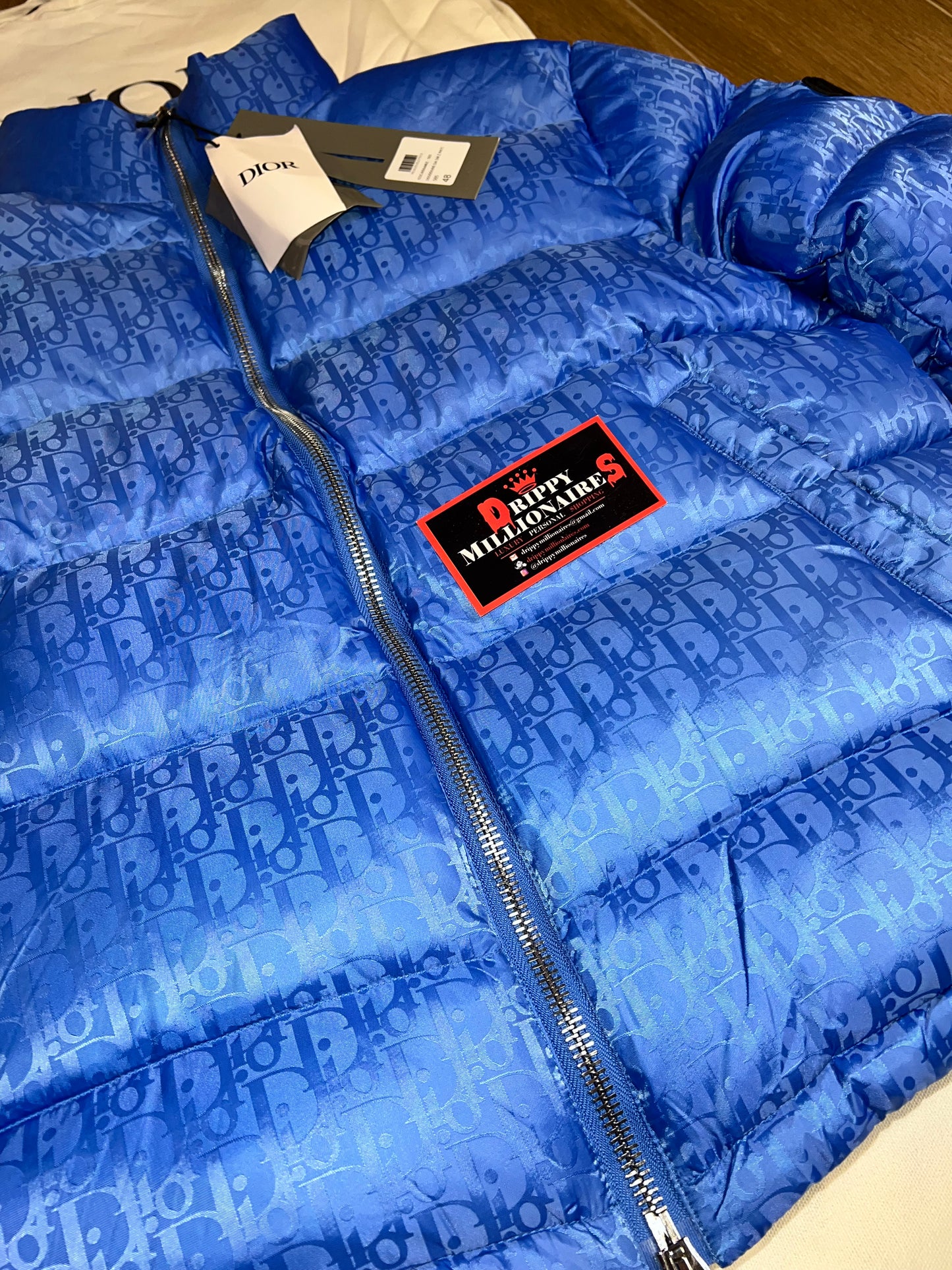 DIOR OBLIQUE DOWN JACKET BLUE