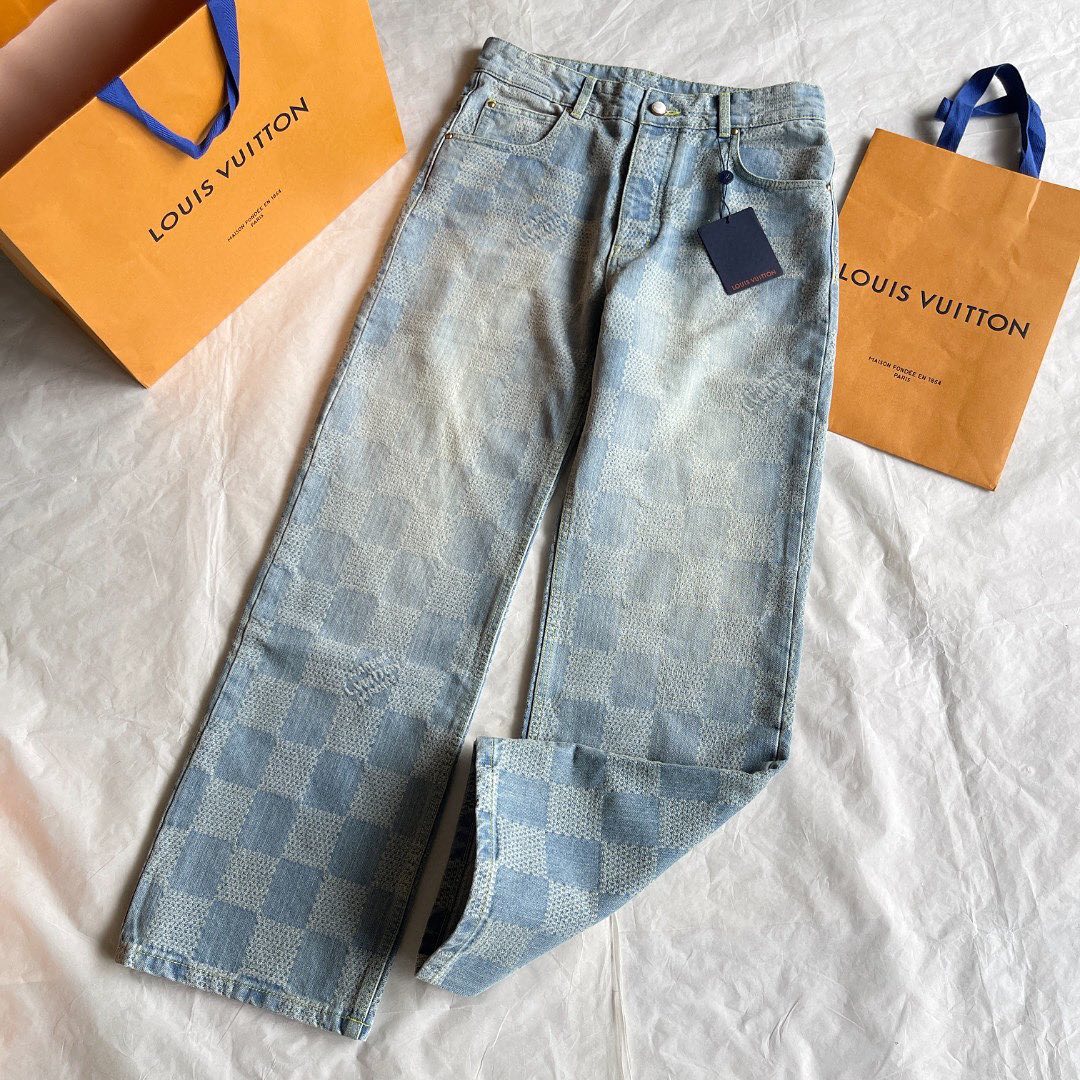 LV Monogram Denim Carpenter Pants