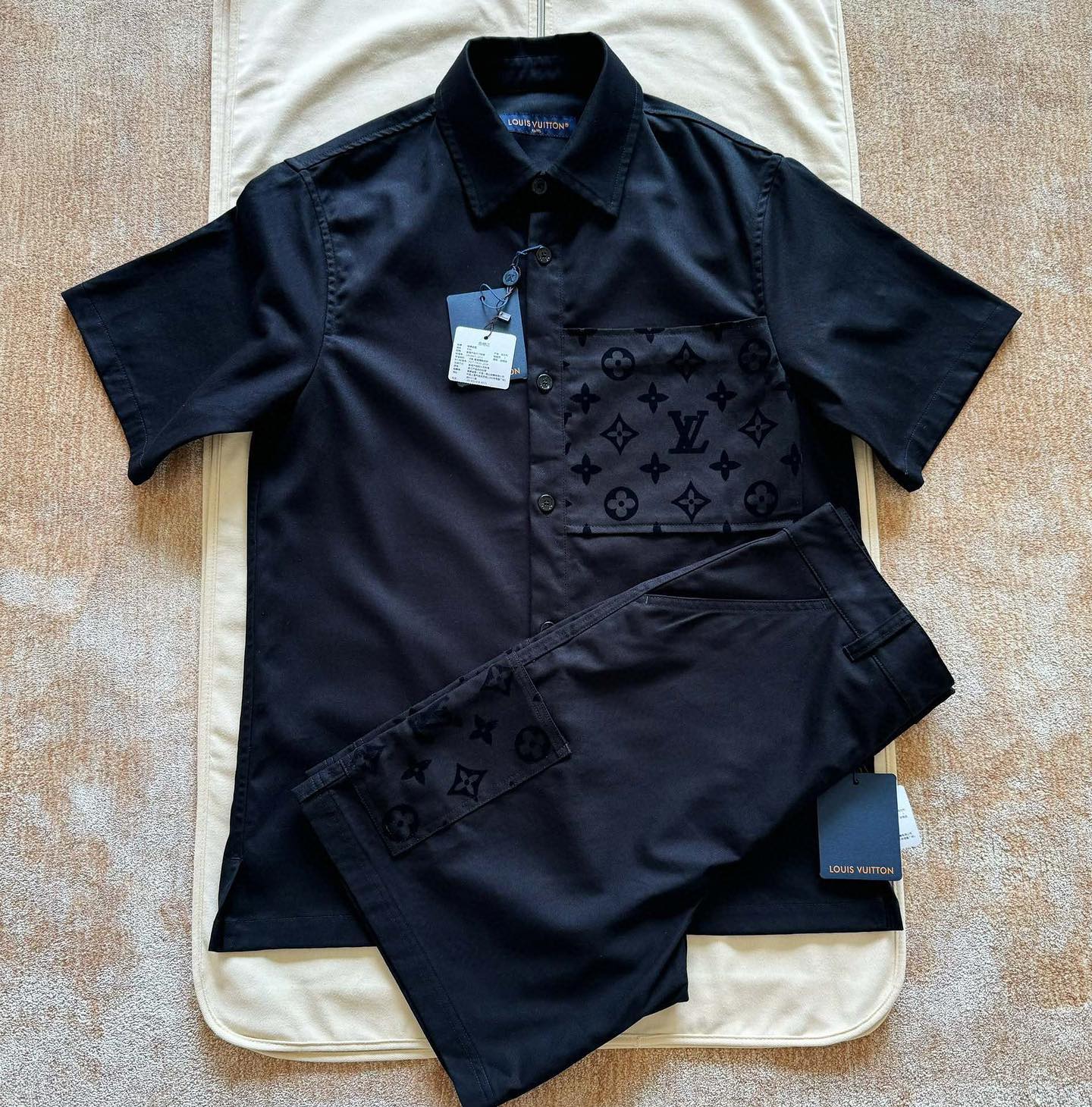 Louis Vuitton Monogram Silk Shirt And Shorts Set