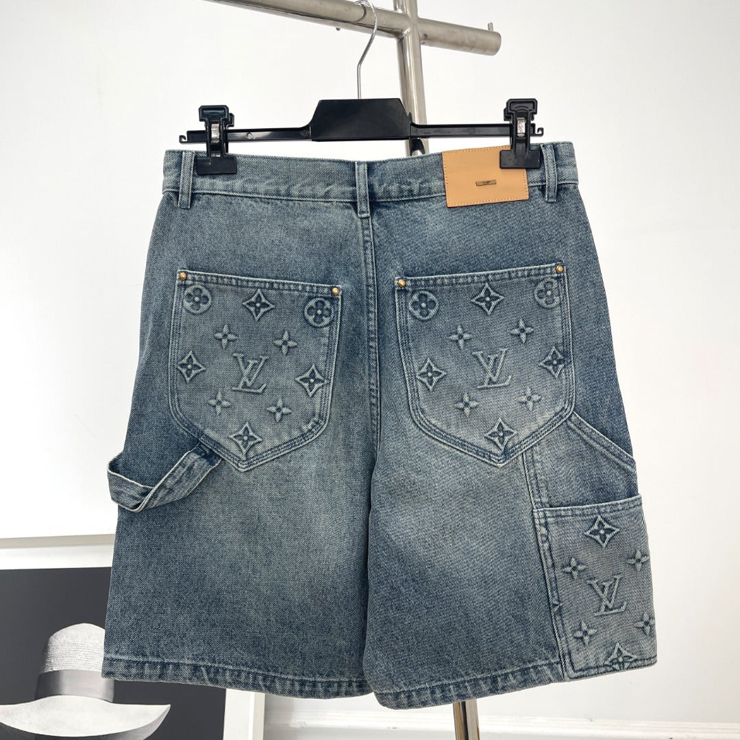 LV Monogram Denim Carpenter Shorts