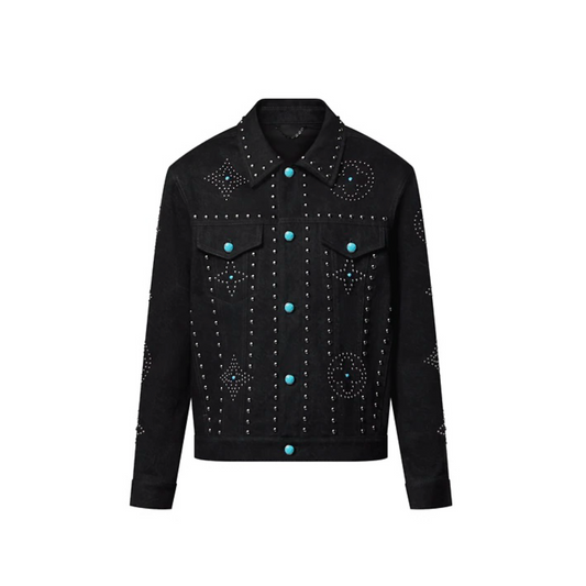 Lv Denim Jacket With Crystals