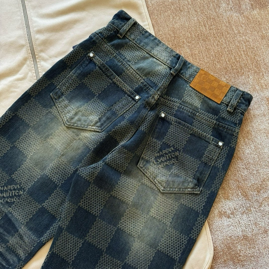 Louis Vuitton Monogram Denim Jacket and Jeans Set