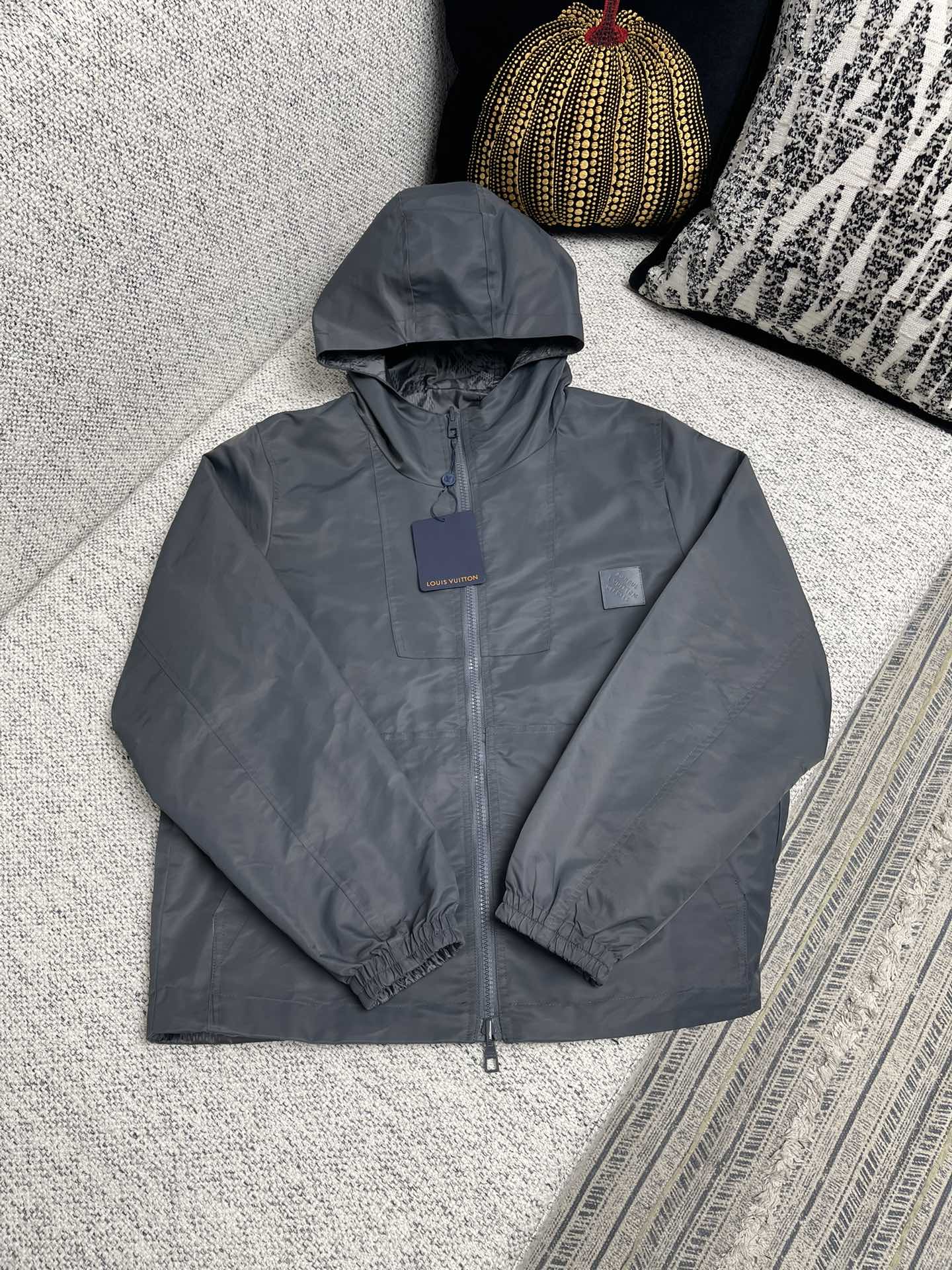 Lv Damier Jacquard Reversible Nylon Windbreaker