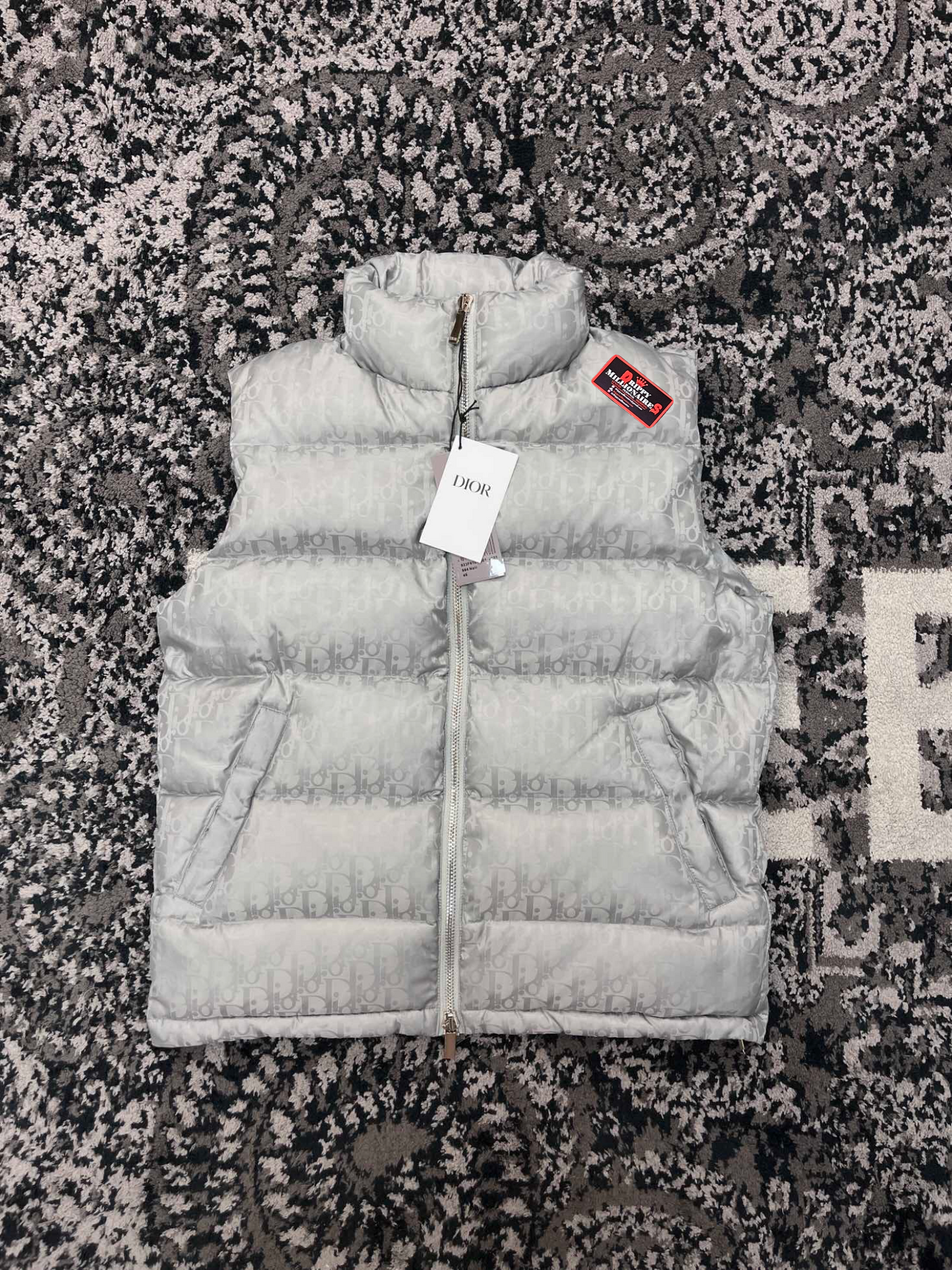 DIOR OBLIQUE DOWN VEST TECHNICAL SILVER