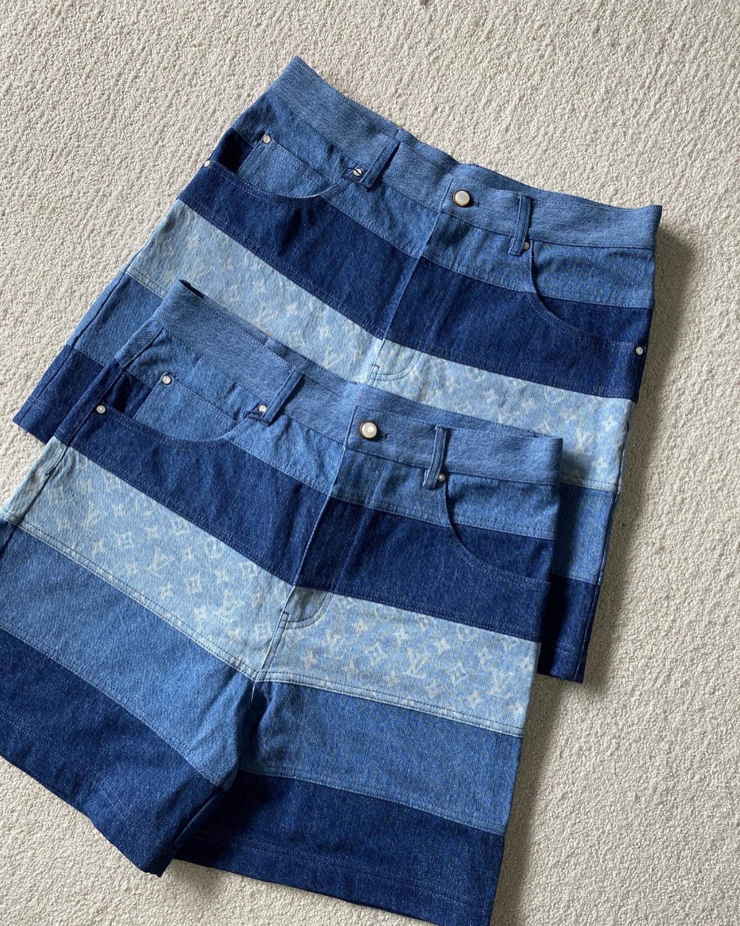 LV Monogram Denim Carpenter Shorts