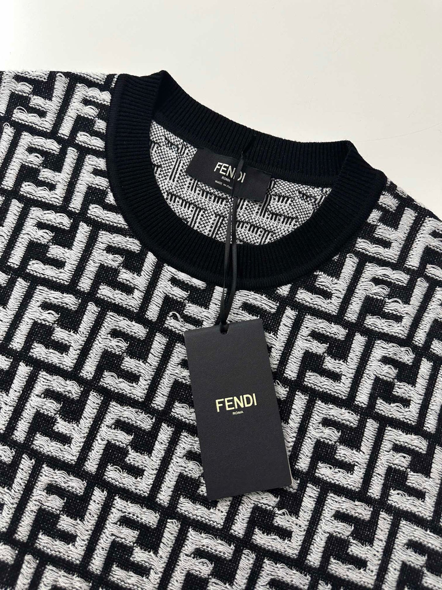 FENDI Anagram Logo Embroidered Jersey T-Shirt