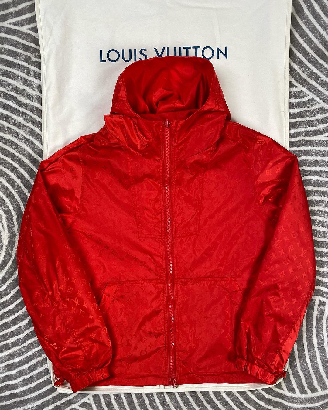 LV Monogram Reversible Windbreaker Red