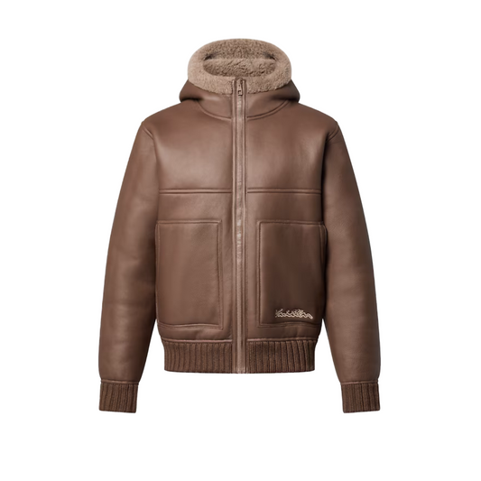 LV Leather Fleece Jacket