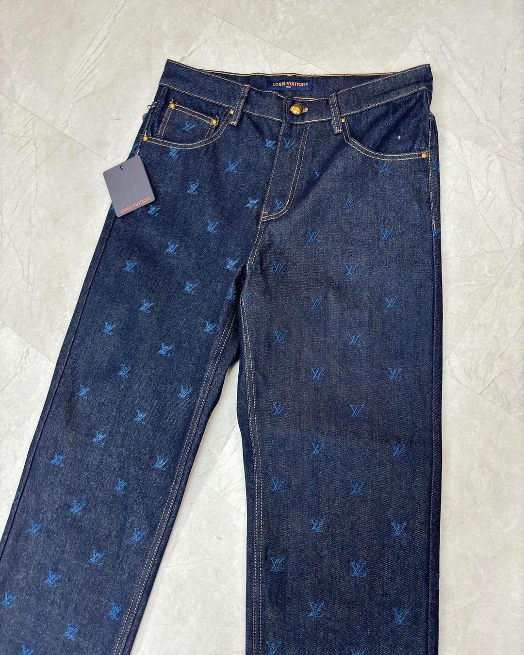 LV Denim Monogram Carpenter Pants