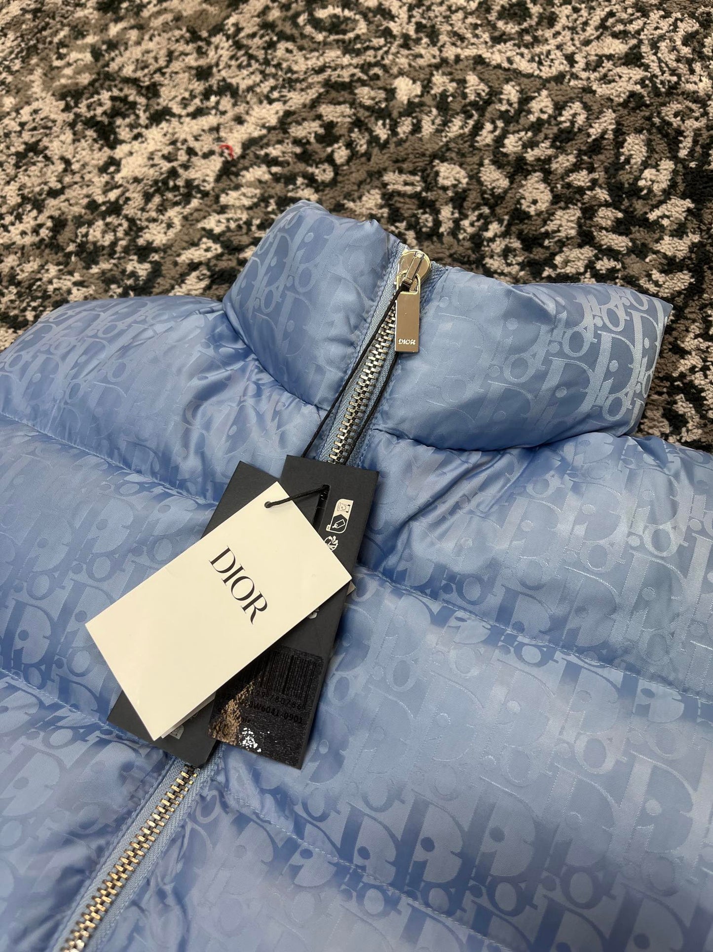 DIOR OBLIQUE DOWN VEST TECHNICAL BLUE