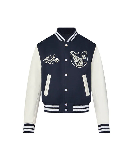 Lv Mix Leather Varsity Blouson