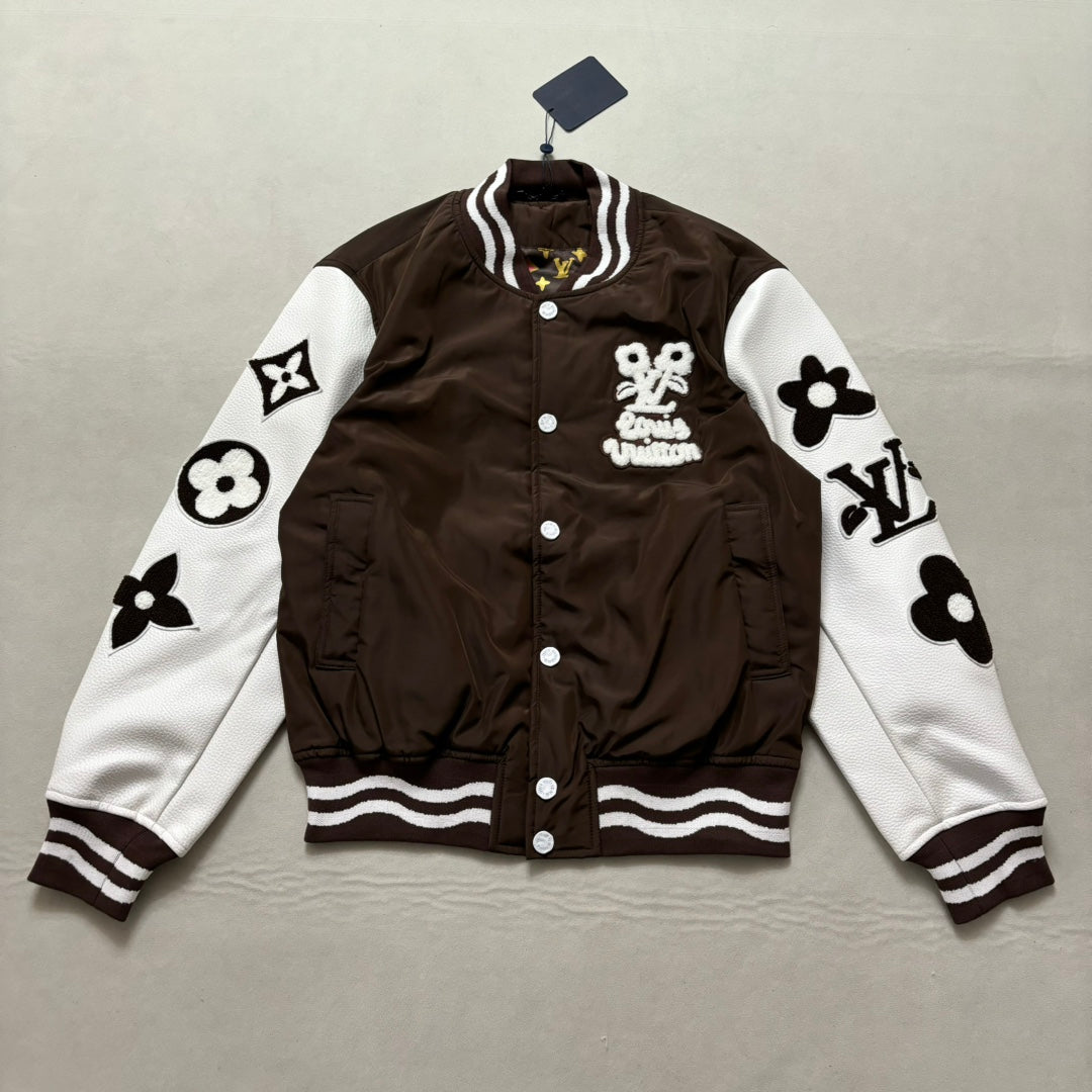 Lv Embroidered Varsity Jacket