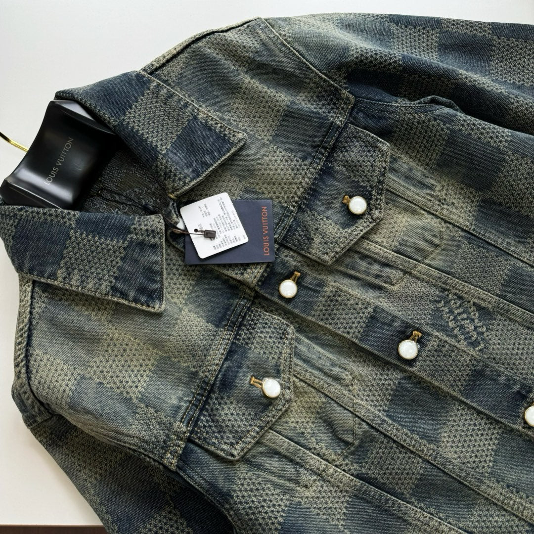 Louis Vuitton Monogram Denim Jacket and Jeans Set