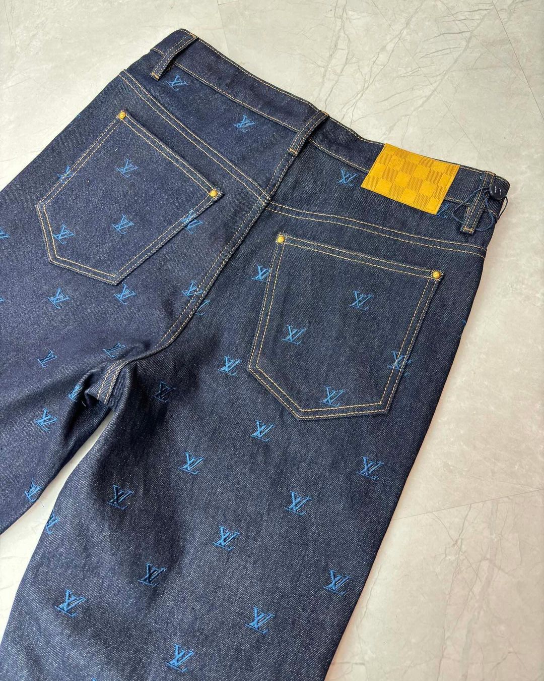 LV Denim Monogram Carpenter Pants