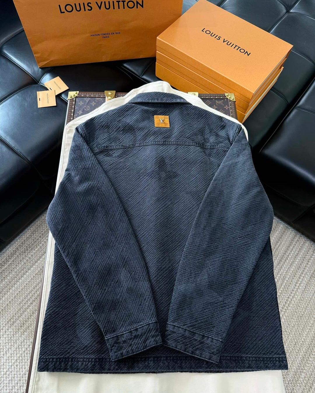 Louis Vuitton Monogram Denim Jacket and Jeans Set