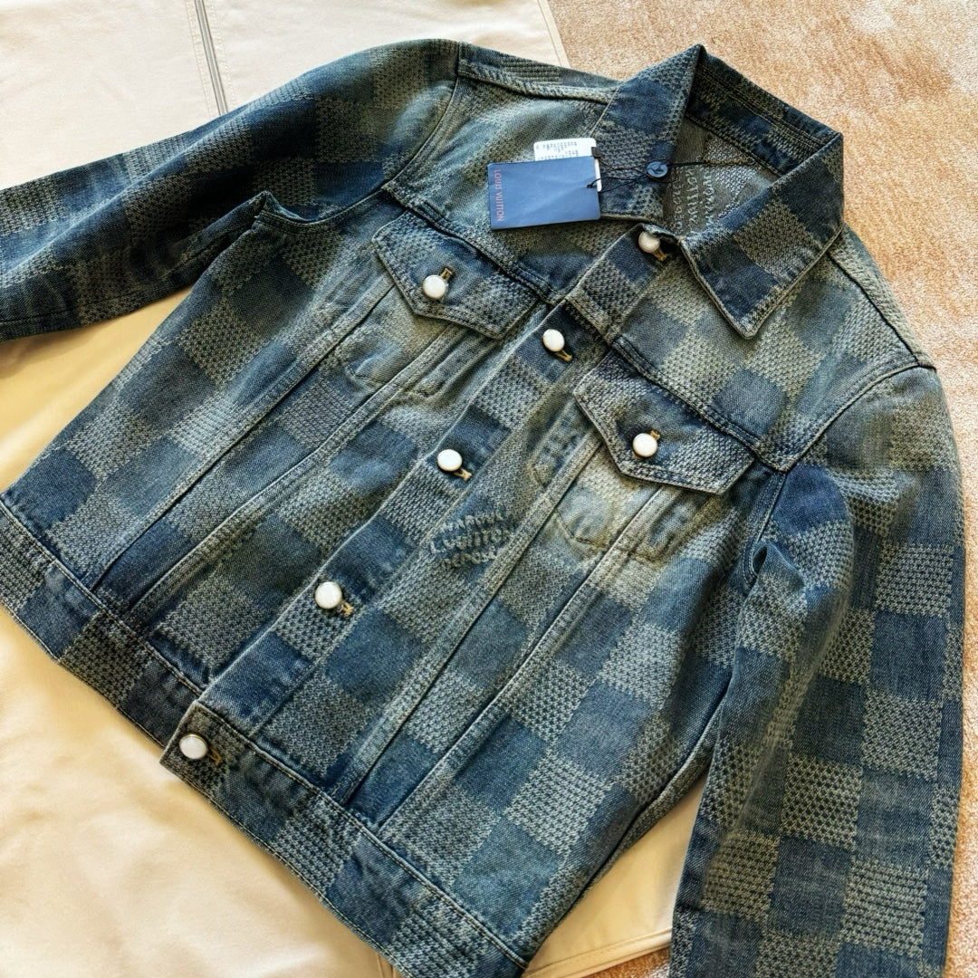 Louis Vuitton Monogram Denim Jacket and Jeans Set