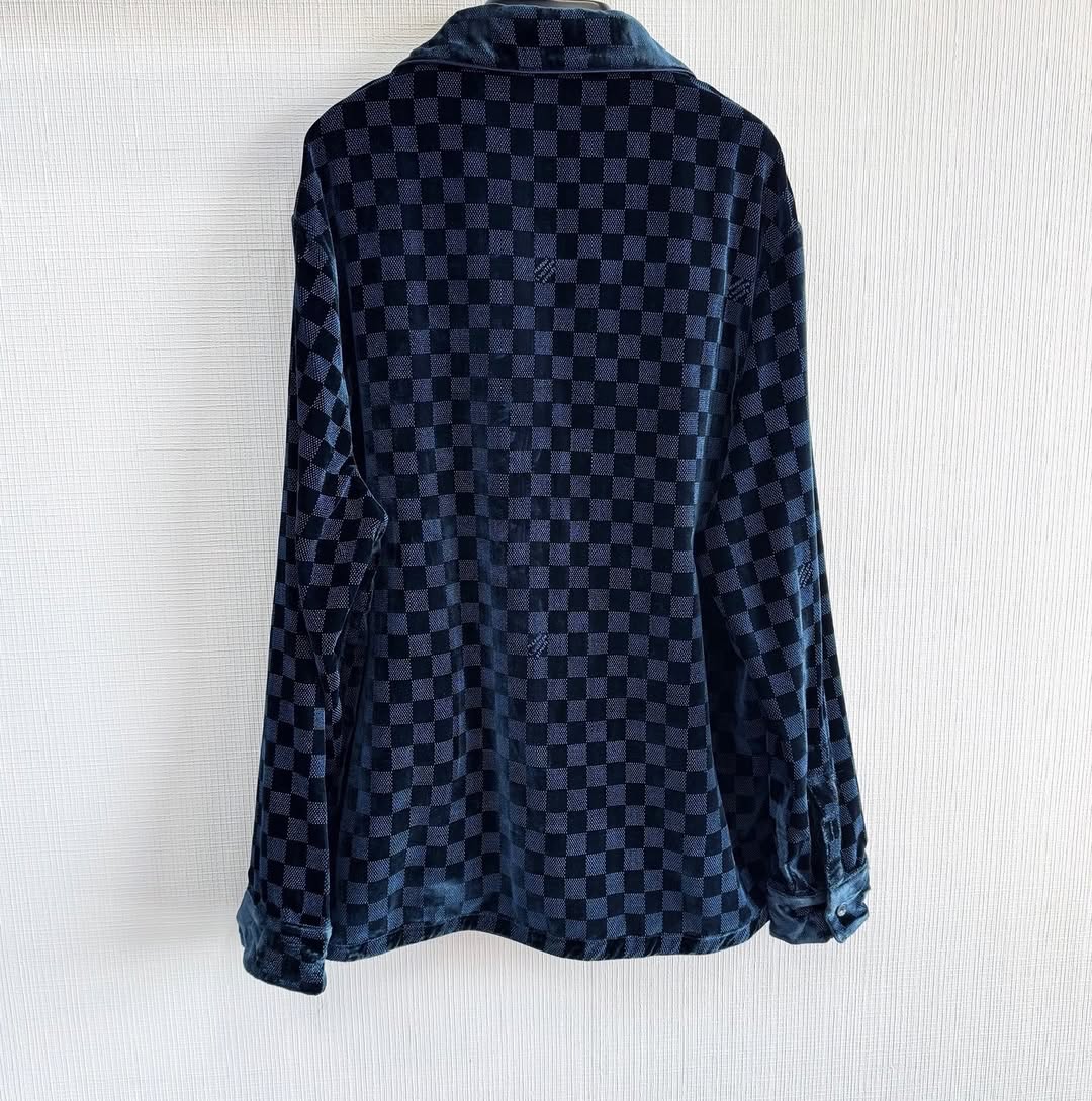 Lv Silk-Blend Velvet Long-Sleeved Evening Overshirt