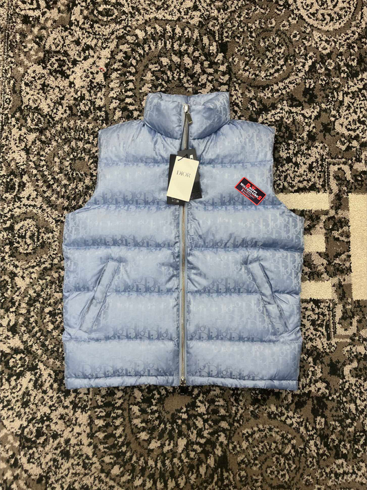 DIOR OBLIQUE DOWN VEST TECHNICAL BLUE