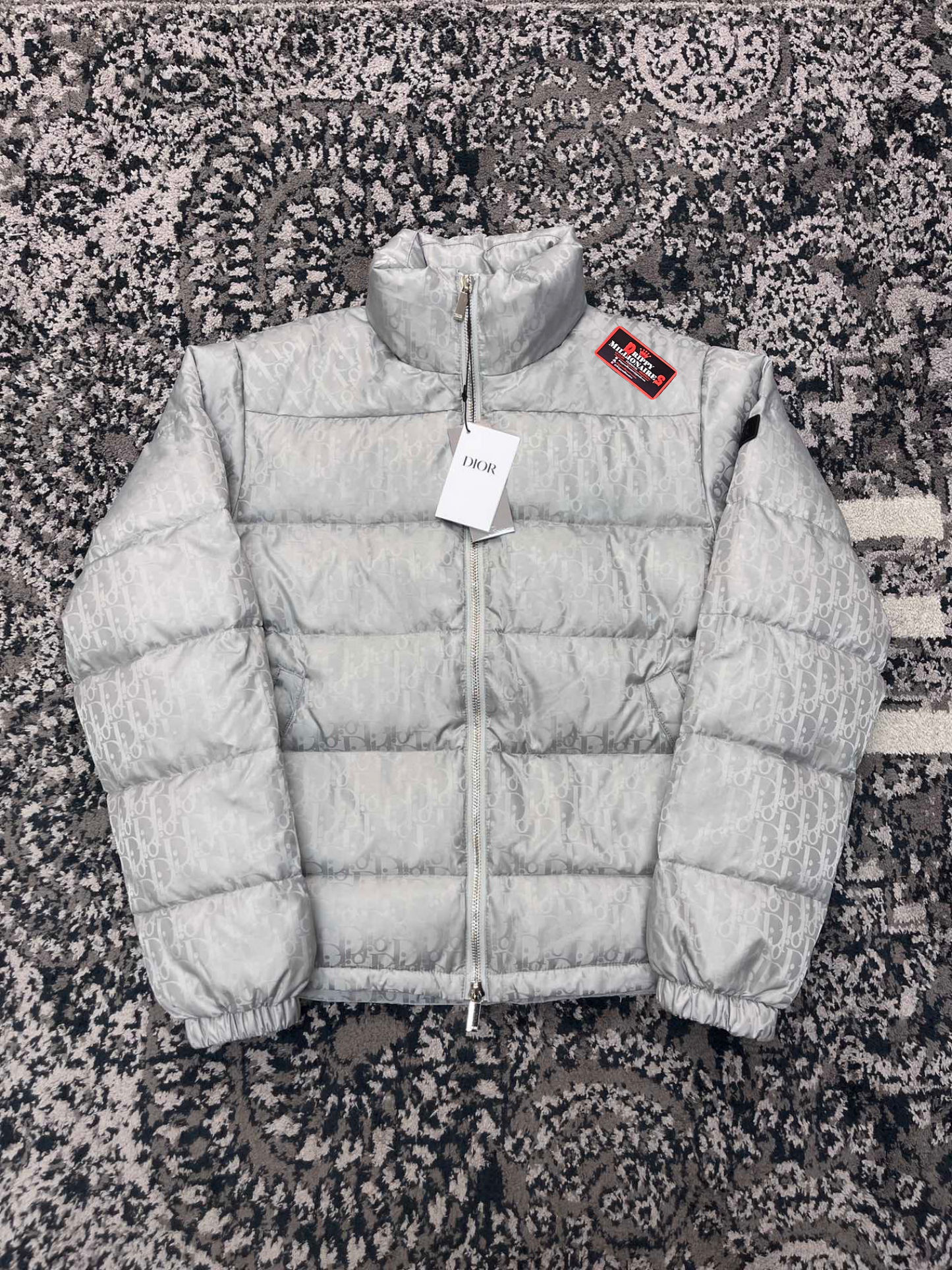 DIOR OBLIQUE DOWN JACKET SILVER TECHNICAL