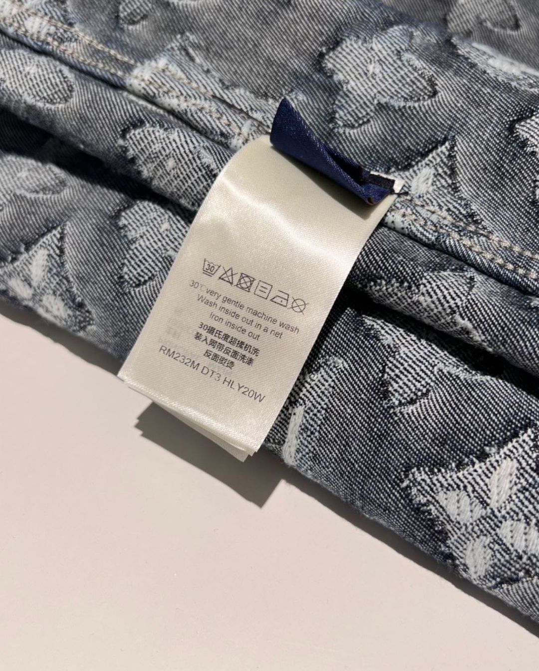 Lv Short-Sleeved Damier Denim Shirt