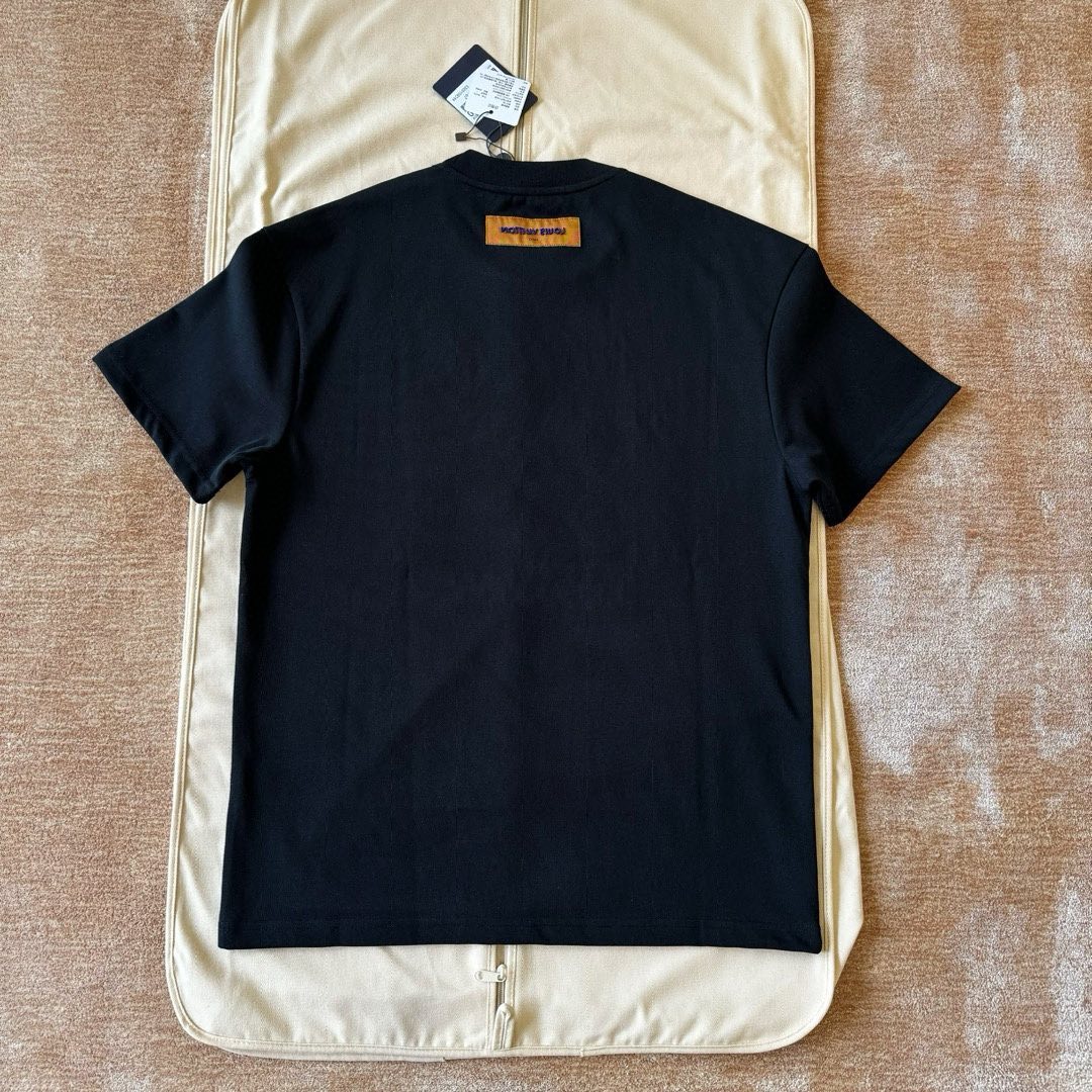 Lv Short-Sleeved Damier Wool Shirt