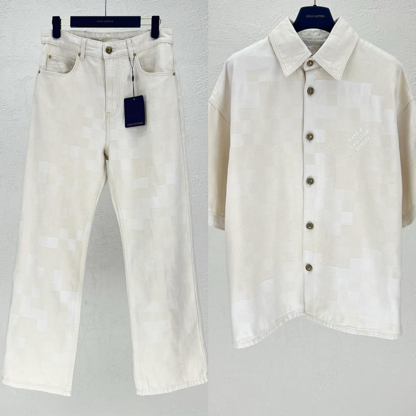 Louis Vuitton Denim Shirt And Pants Set