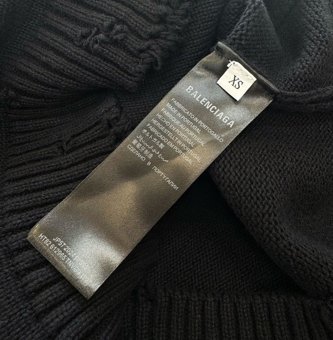 Balenciaga MEN'S Y2K ZIP-UP CARDIGAN IN BLACK