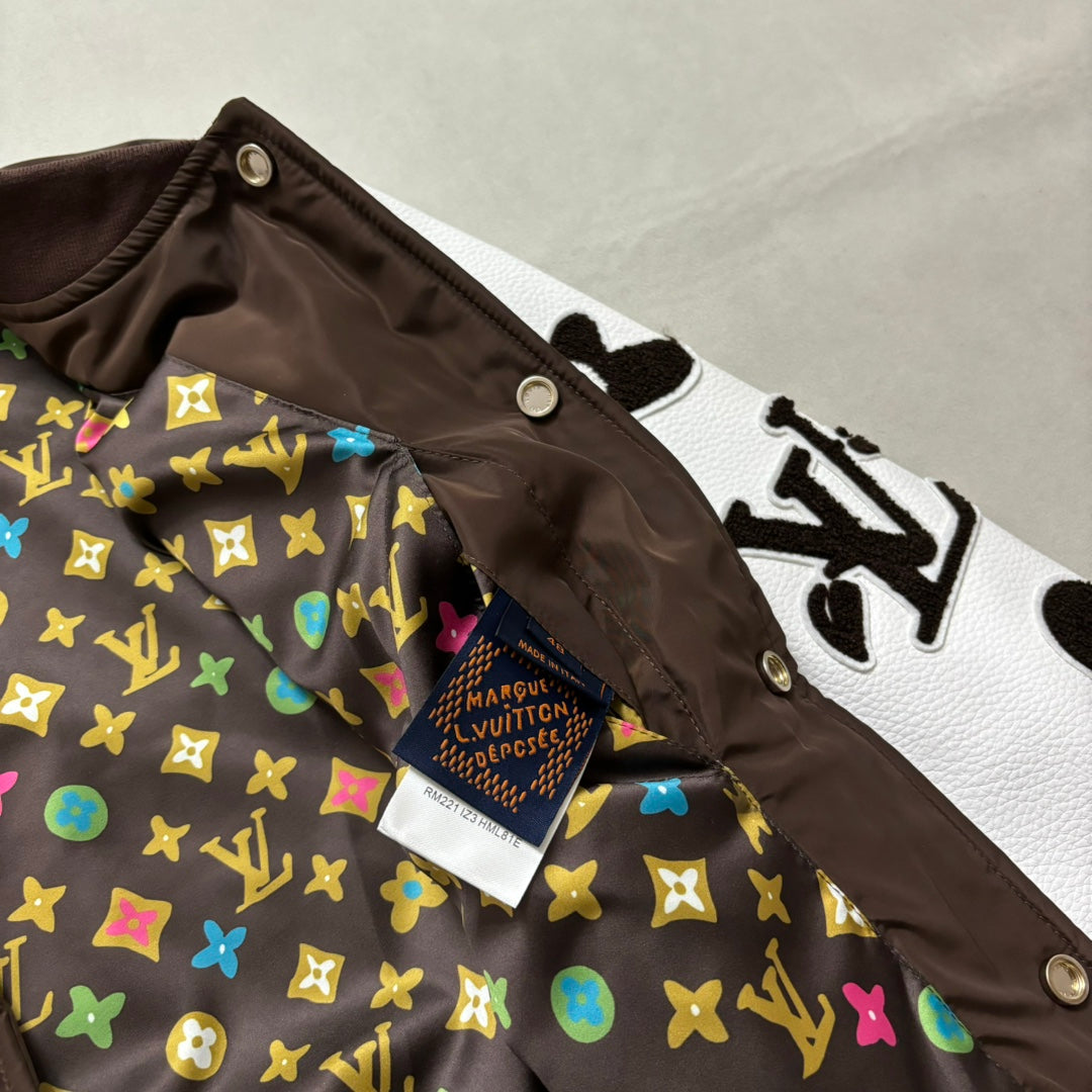 Lv Embroidered Varsity Jacket