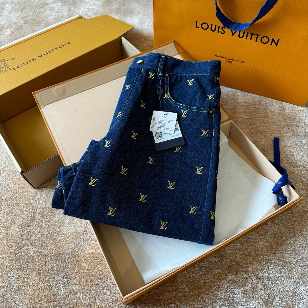 Louis Vuitton Monogram Denim Shirt And Shorts Set