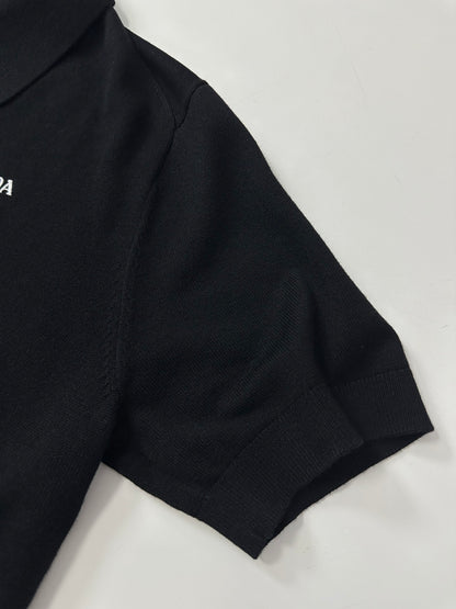 Prada Logo Wool Polo Half Zip Shirt