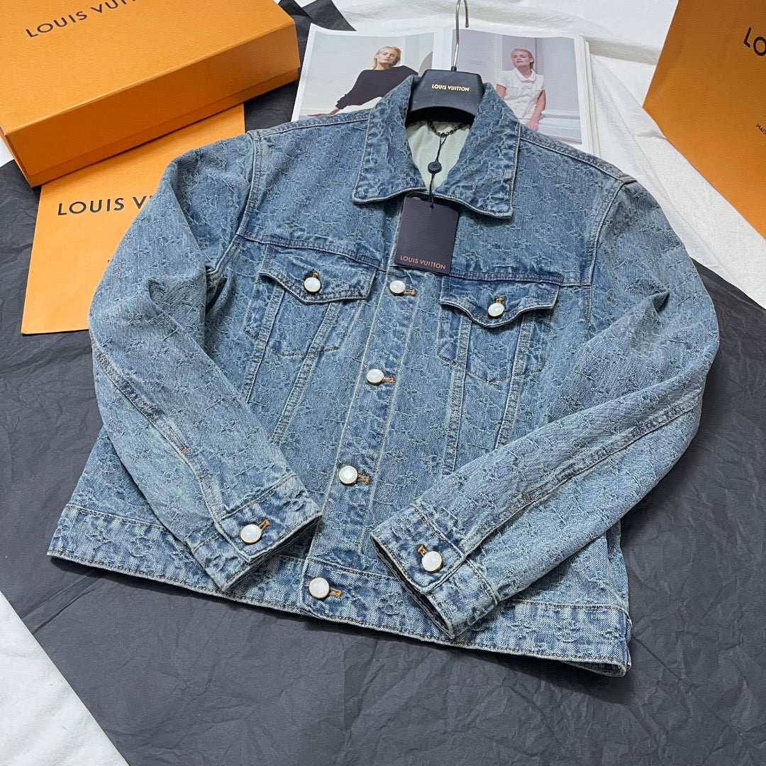 Lv Monogram Jacquard Denim Jacket