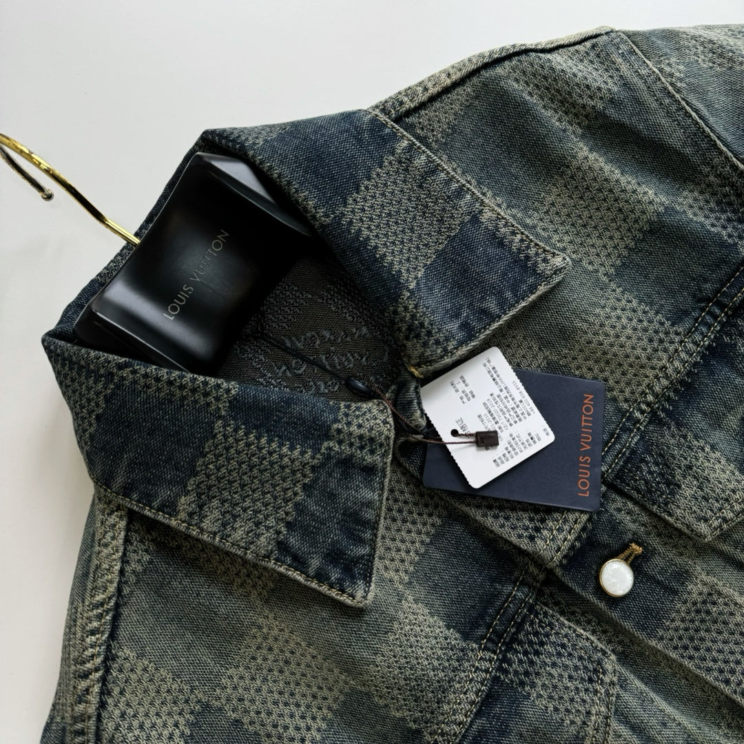 Louis Vuitton Monogram Denim Jacket and Jeans Set