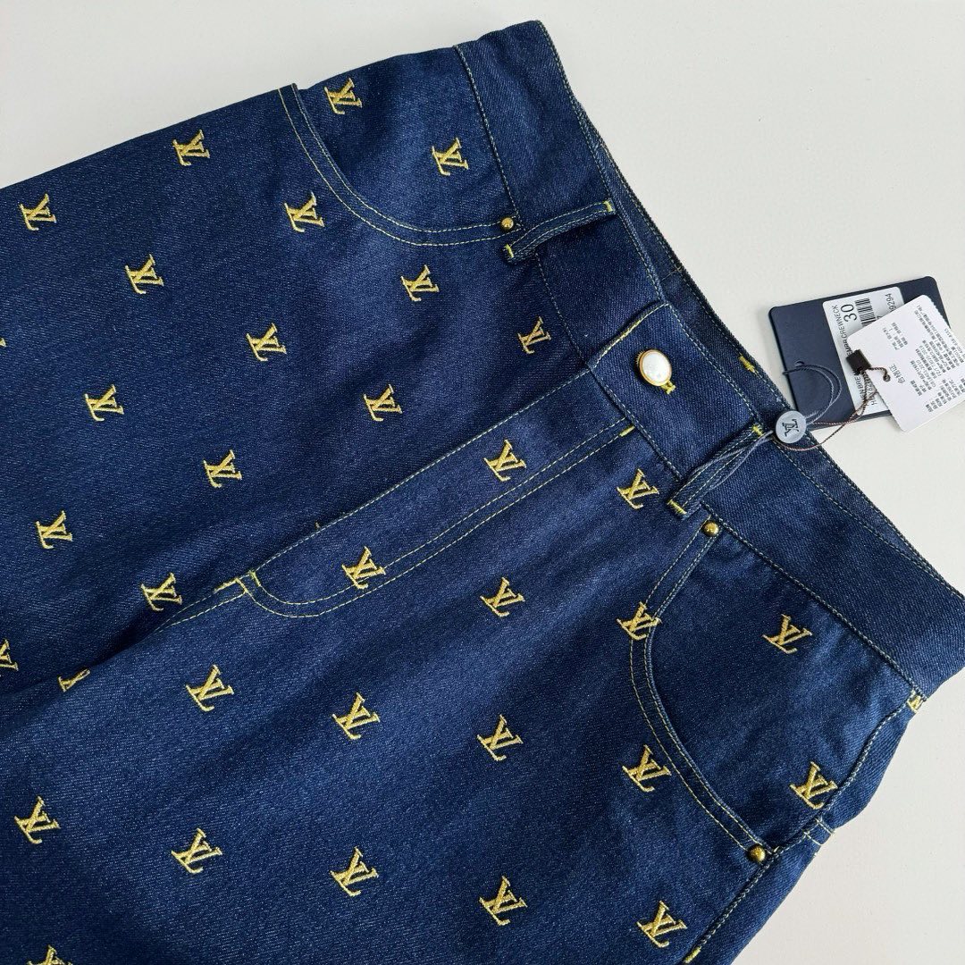 Louis Vuitton Monogram Denim Shirt And Shorts Set