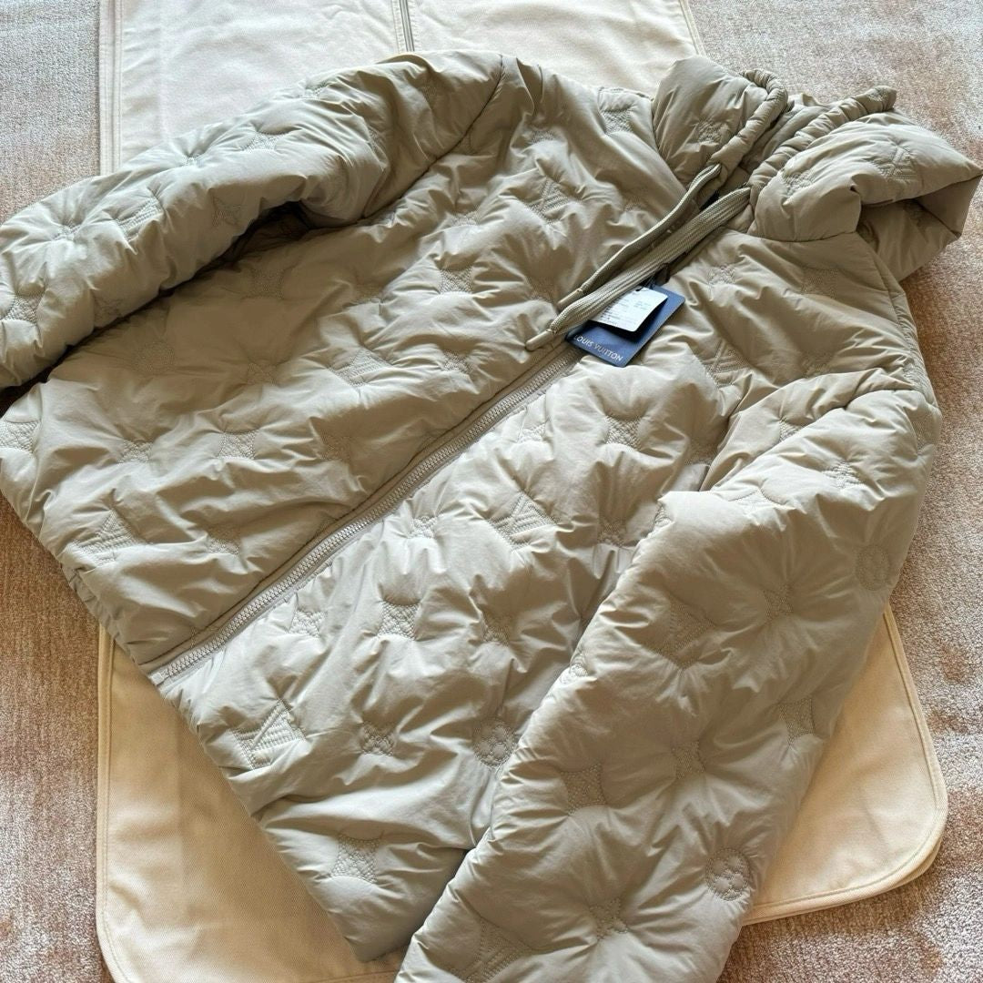 Lv Monogram Quilted Nylon Hooded Blouson