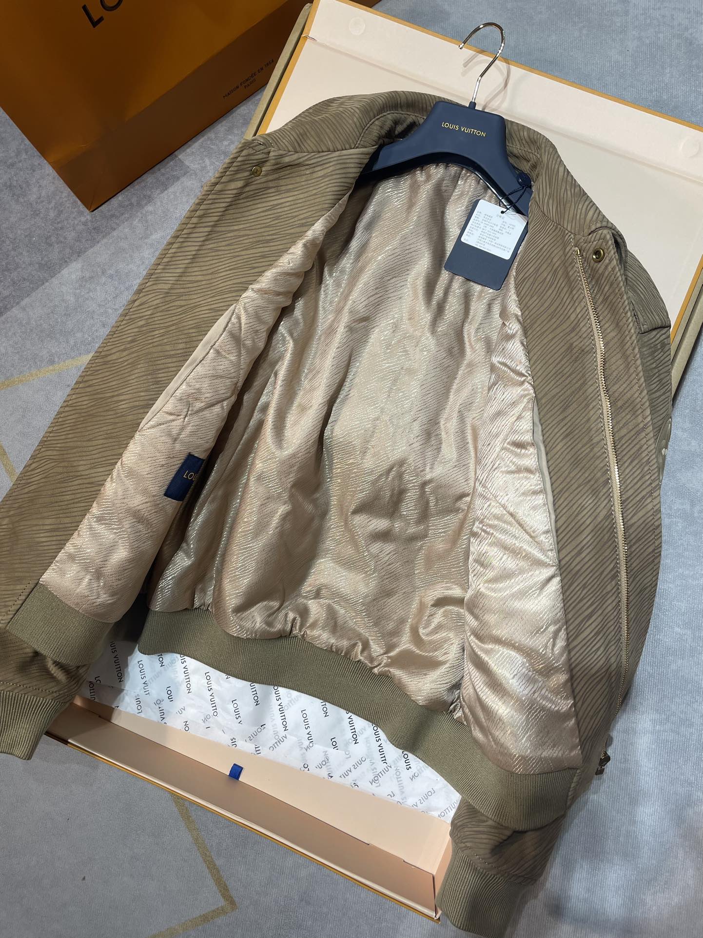 Lv Epi Embossed Leather Flight Jacket