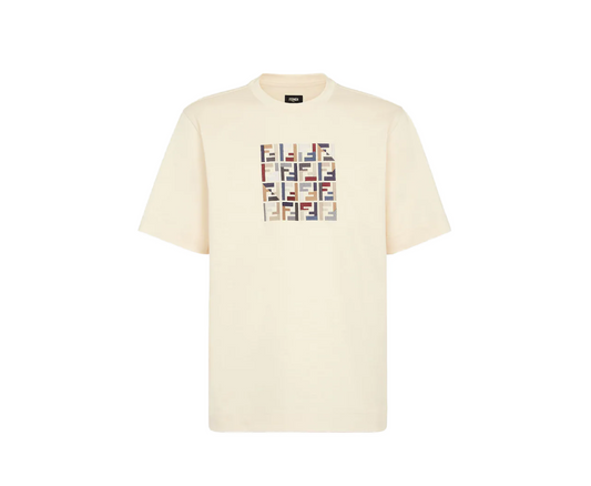 FENDI Anagram Logo Embroidered Jersey T-Shirt