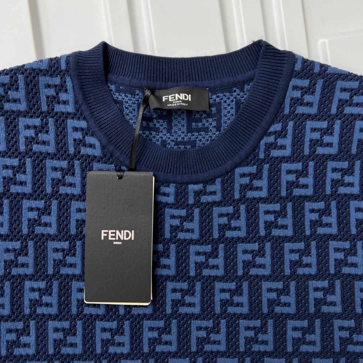 FENDI Anagram Logo Embroidered Cotton Jersey T-Shirt