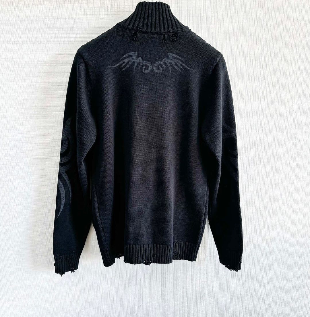 Balenciaga MEN'S Y2K ZIP-UP CARDIGAN IN BLACK