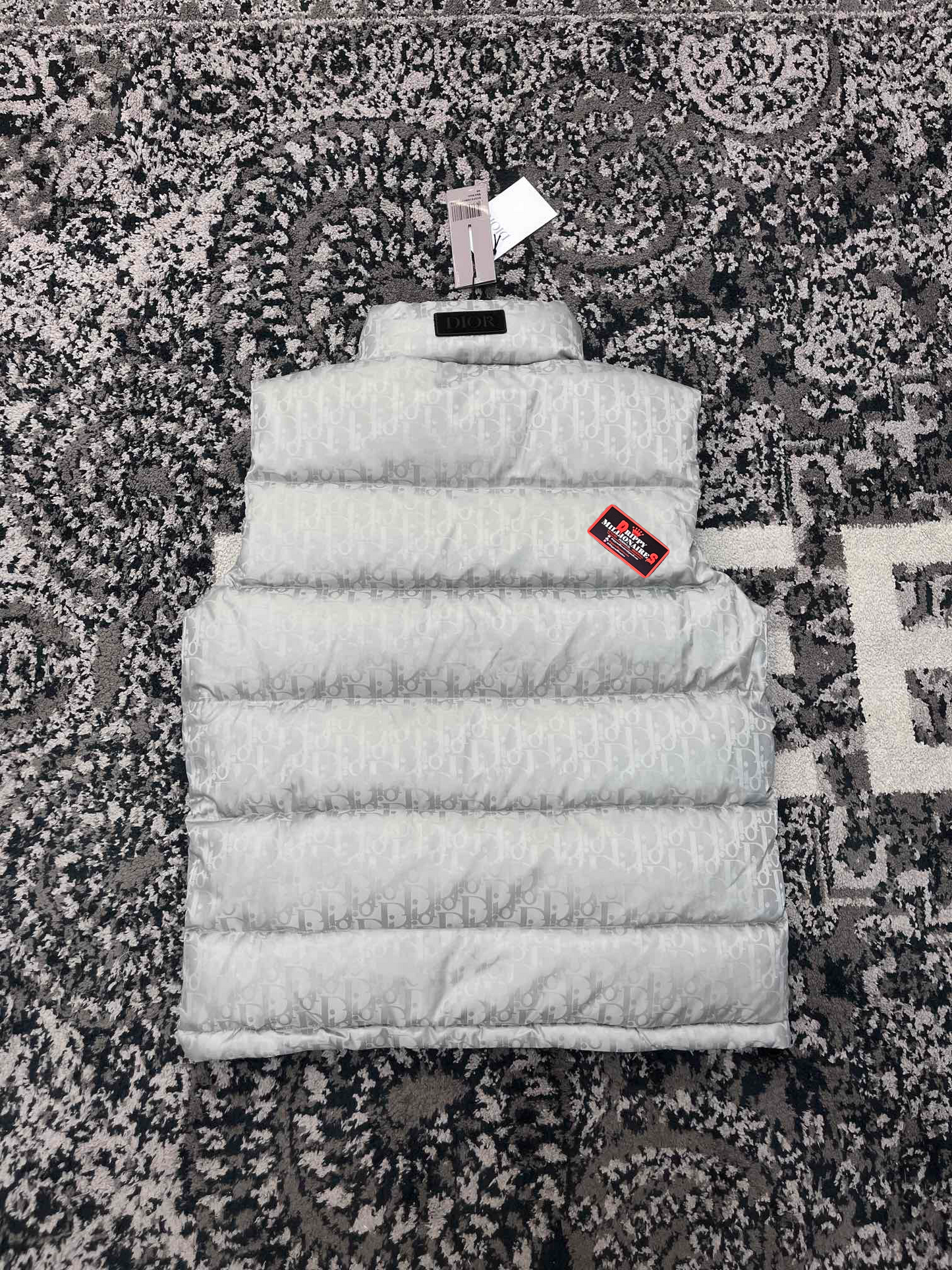 DIOR OBLIQUE DOWN VEST TECHNICAL SILVER